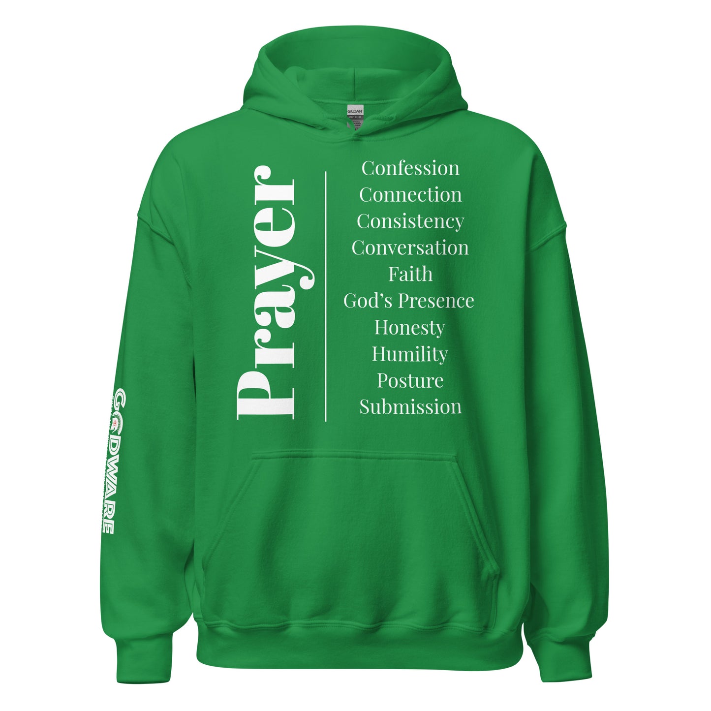 Prayer cotton hoodie - White Print