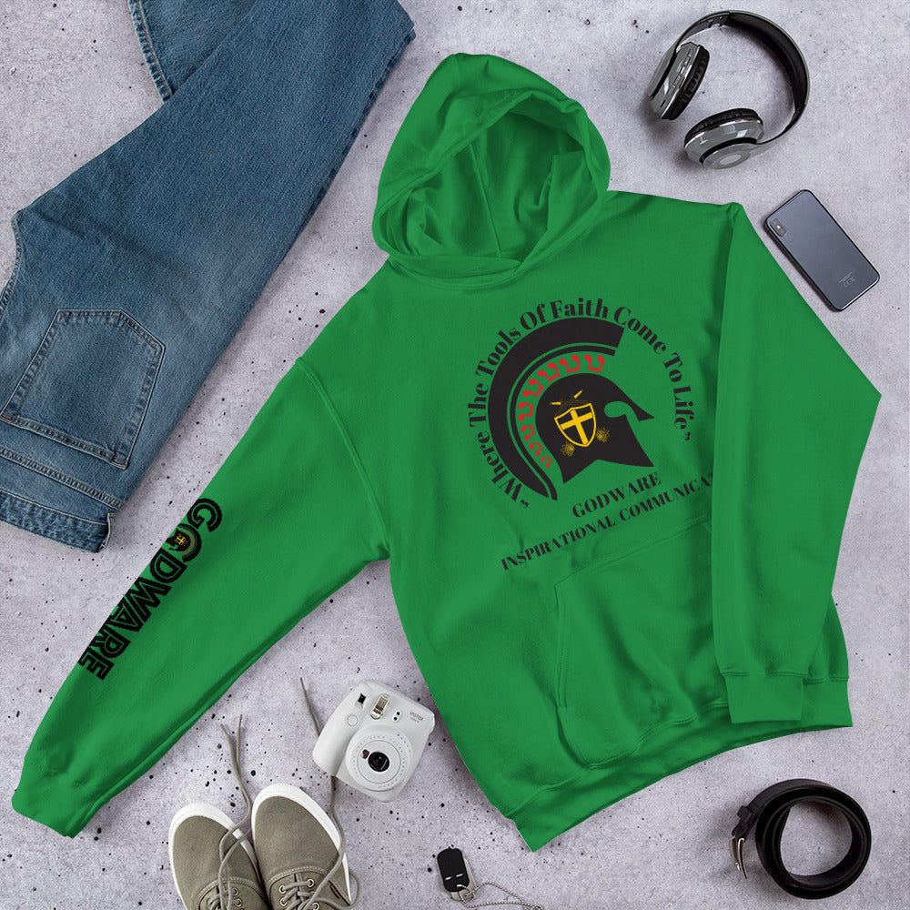 Godware Helmet Logo Unisex hoodie - Black Print