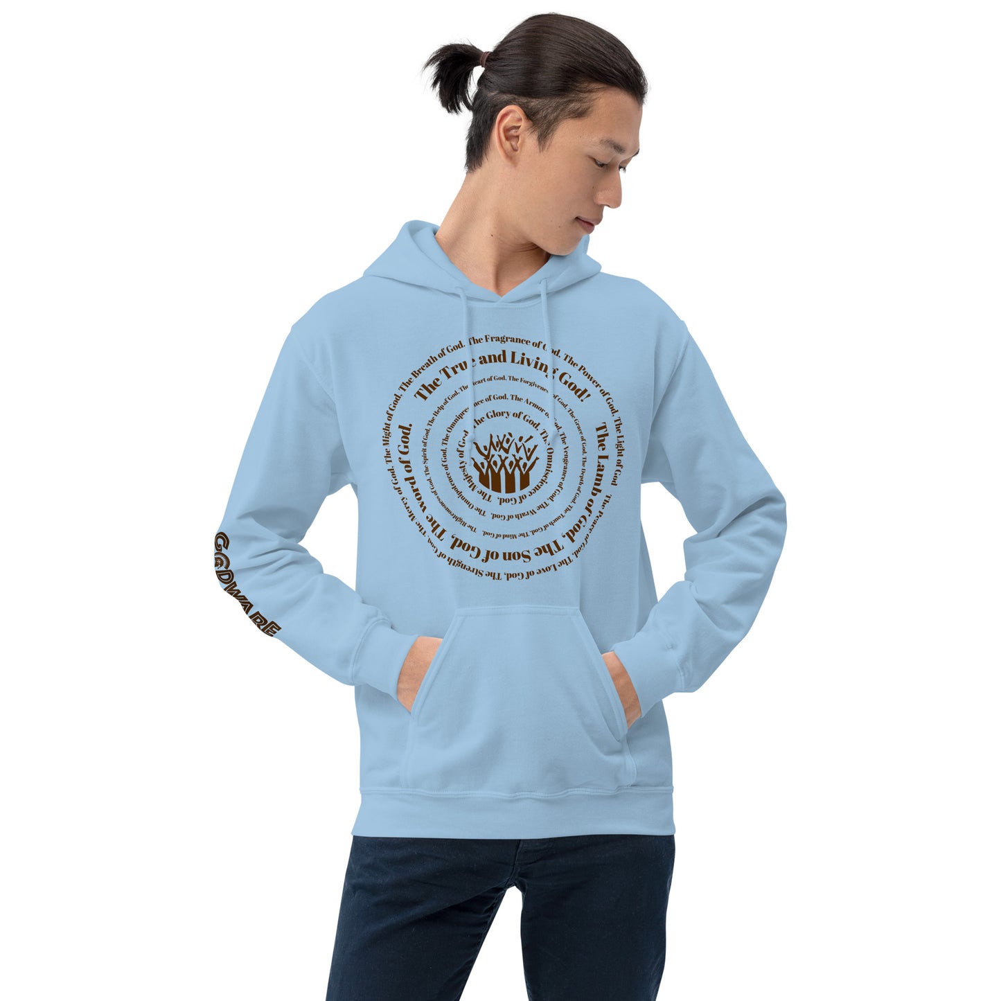 Attributes of God Unisex Hoodie - Brown Print