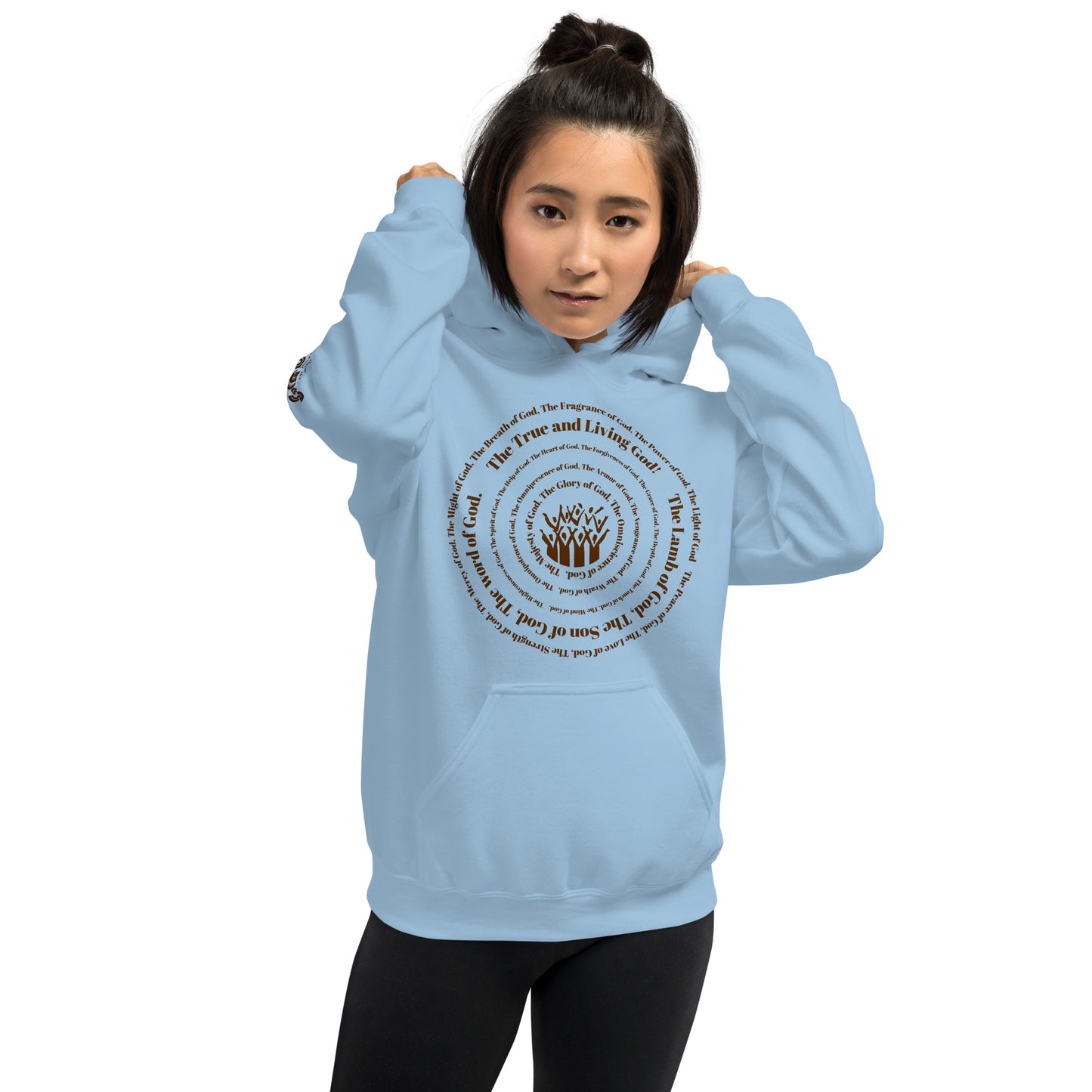 Attributes of God Unisex Hoodie - Brown Print