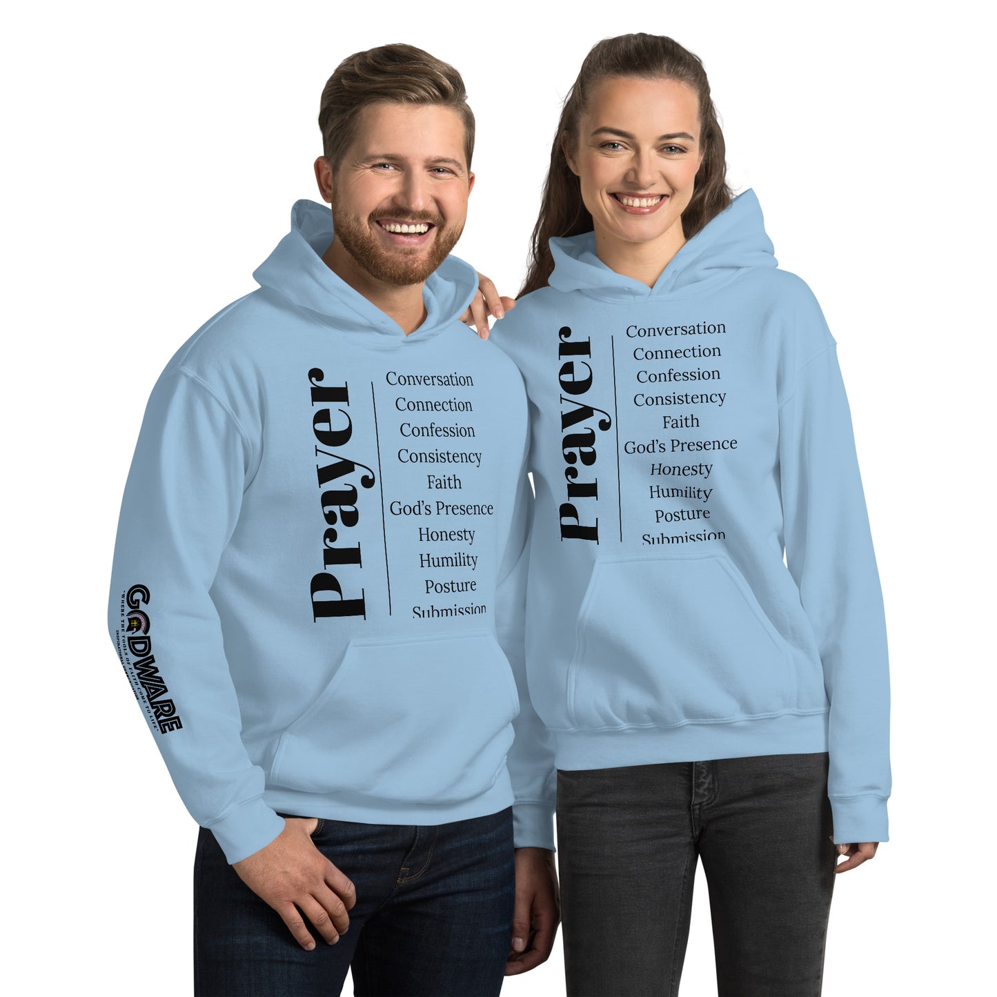 Prayer cotton hoodie - Black Print
