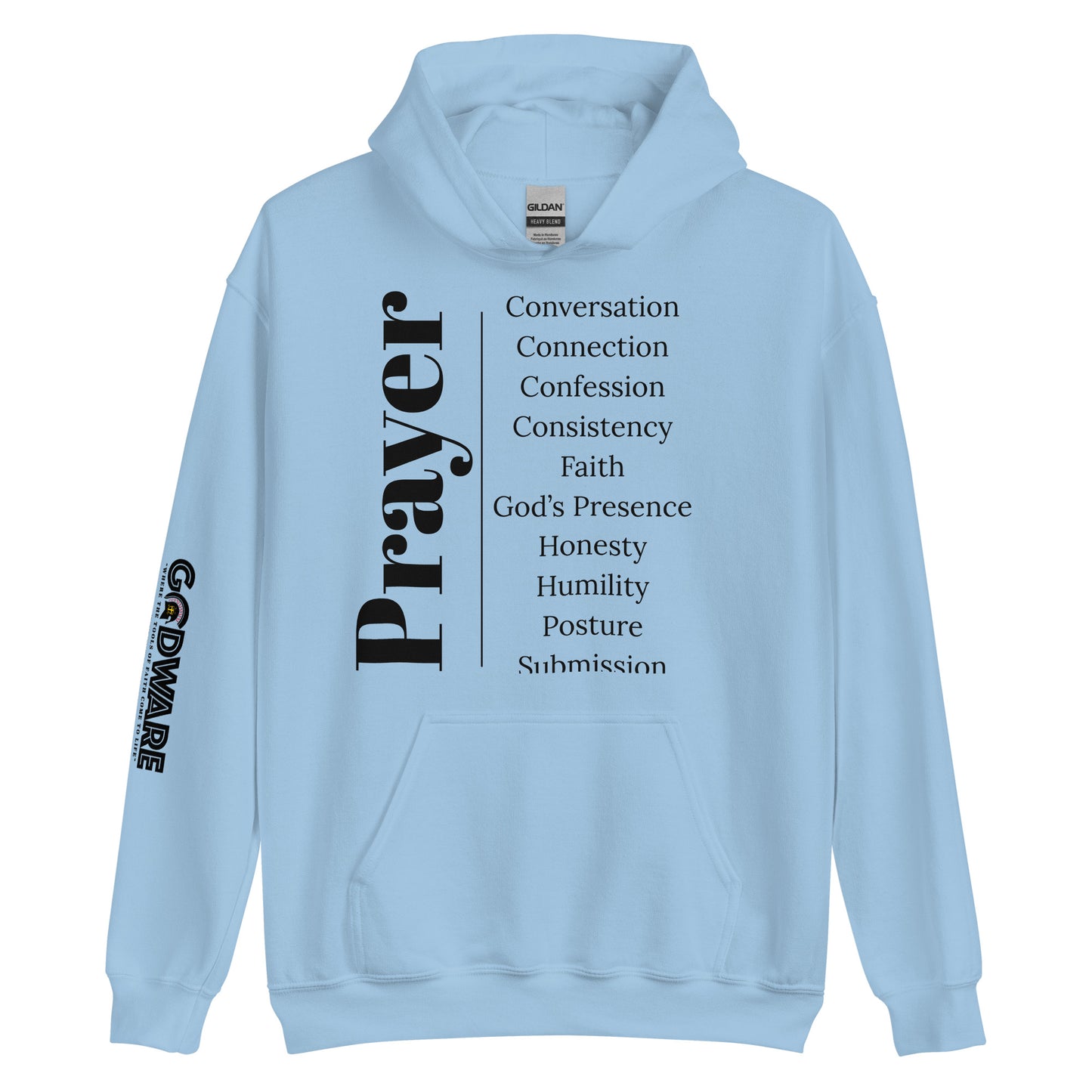 Prayer cotton hoodie - Black Print
