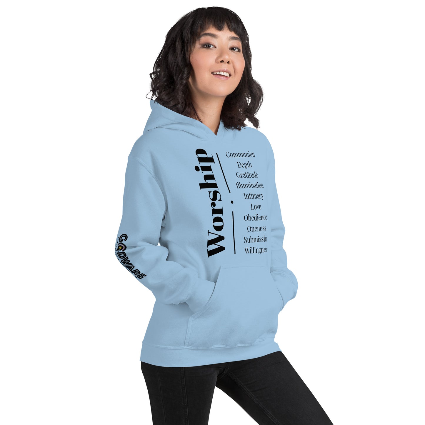 Worship Cotton hoodie - Black print