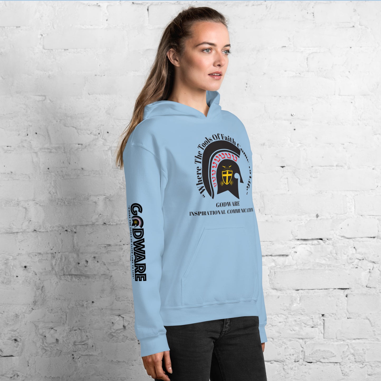Godware Helmet Logo Unisex hoodie - Black Print