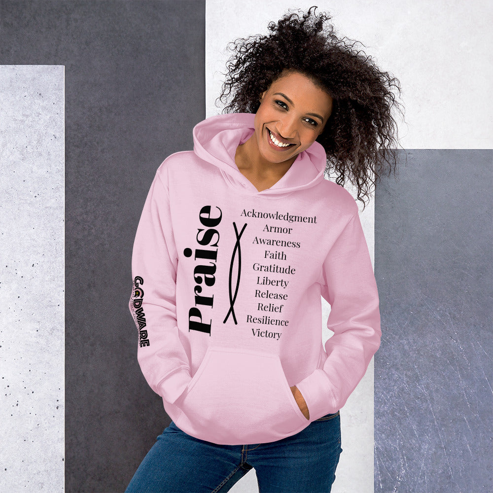 Praise Unisex Hoodie - Black Print