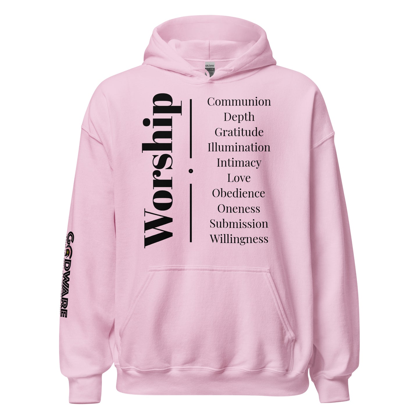 Worship Cotton hoodie - Black print