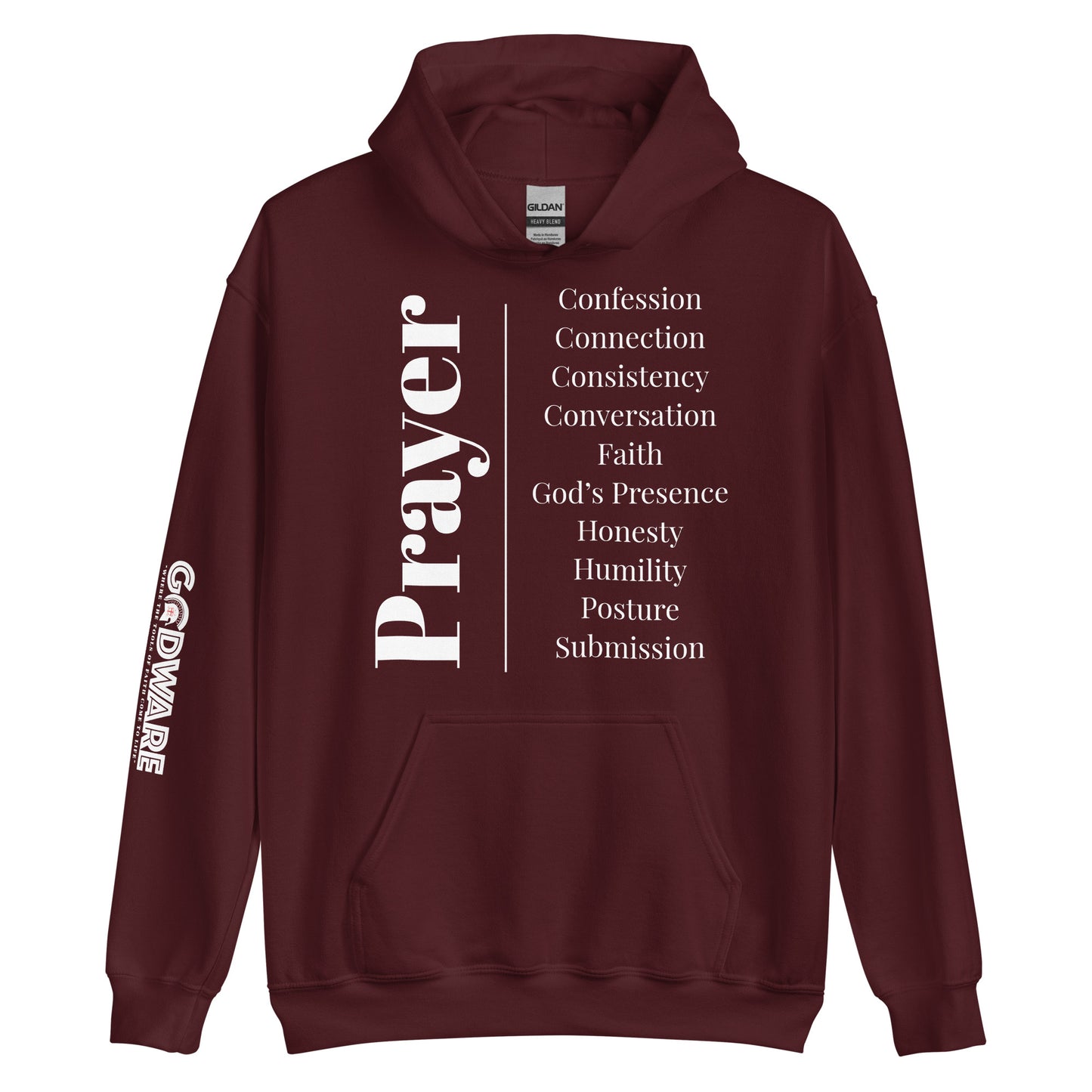 Prayer cotton hoodie - White Print