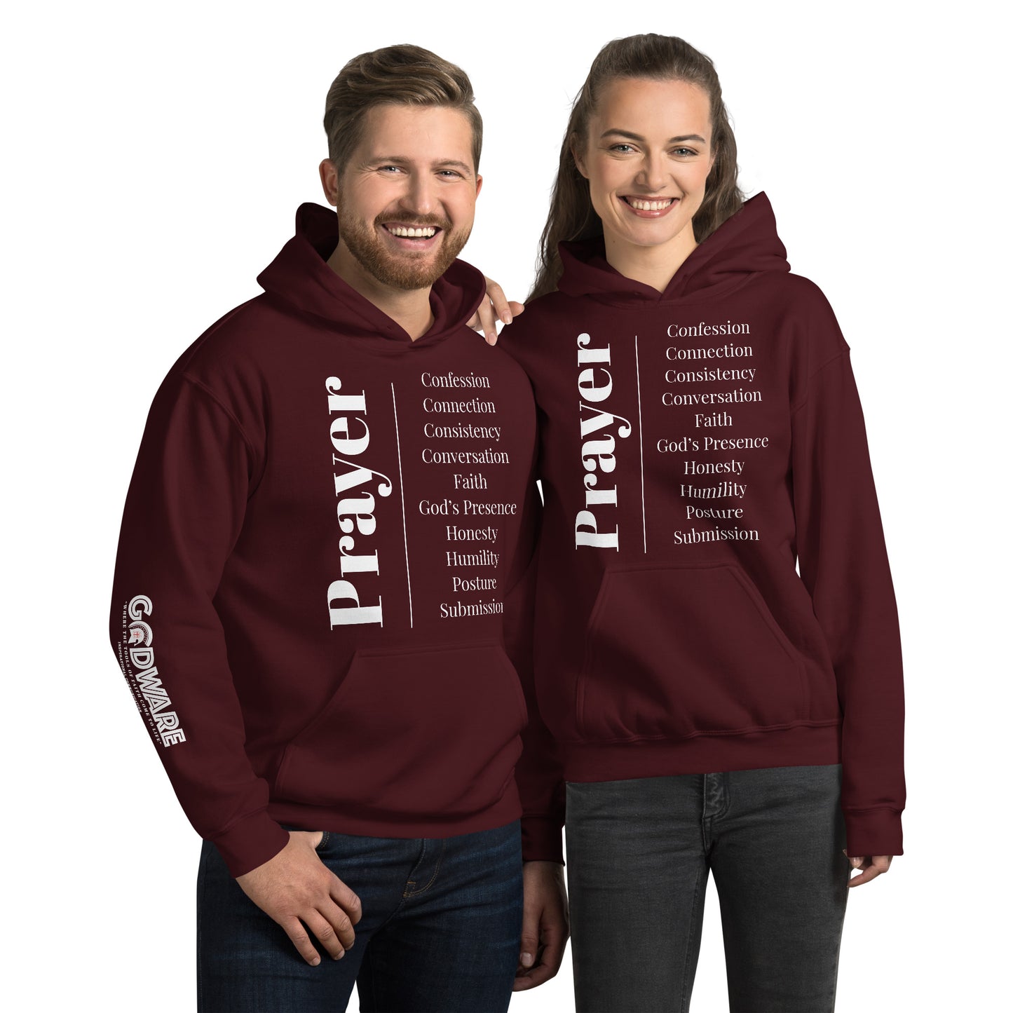 Prayer cotton hoodie - White Print