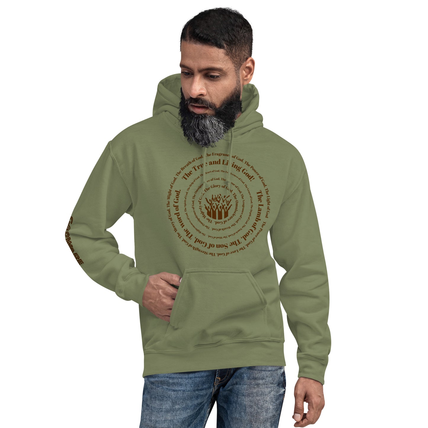 Attributes of God Unisex Hoodie - Brown Print