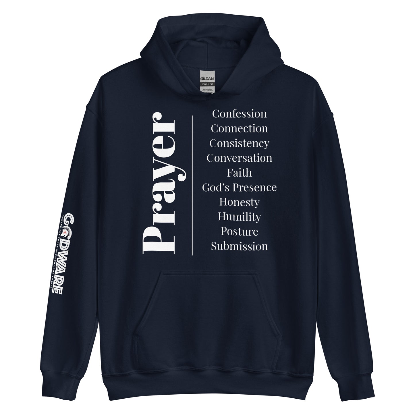 Prayer cotton hoodie - White Print