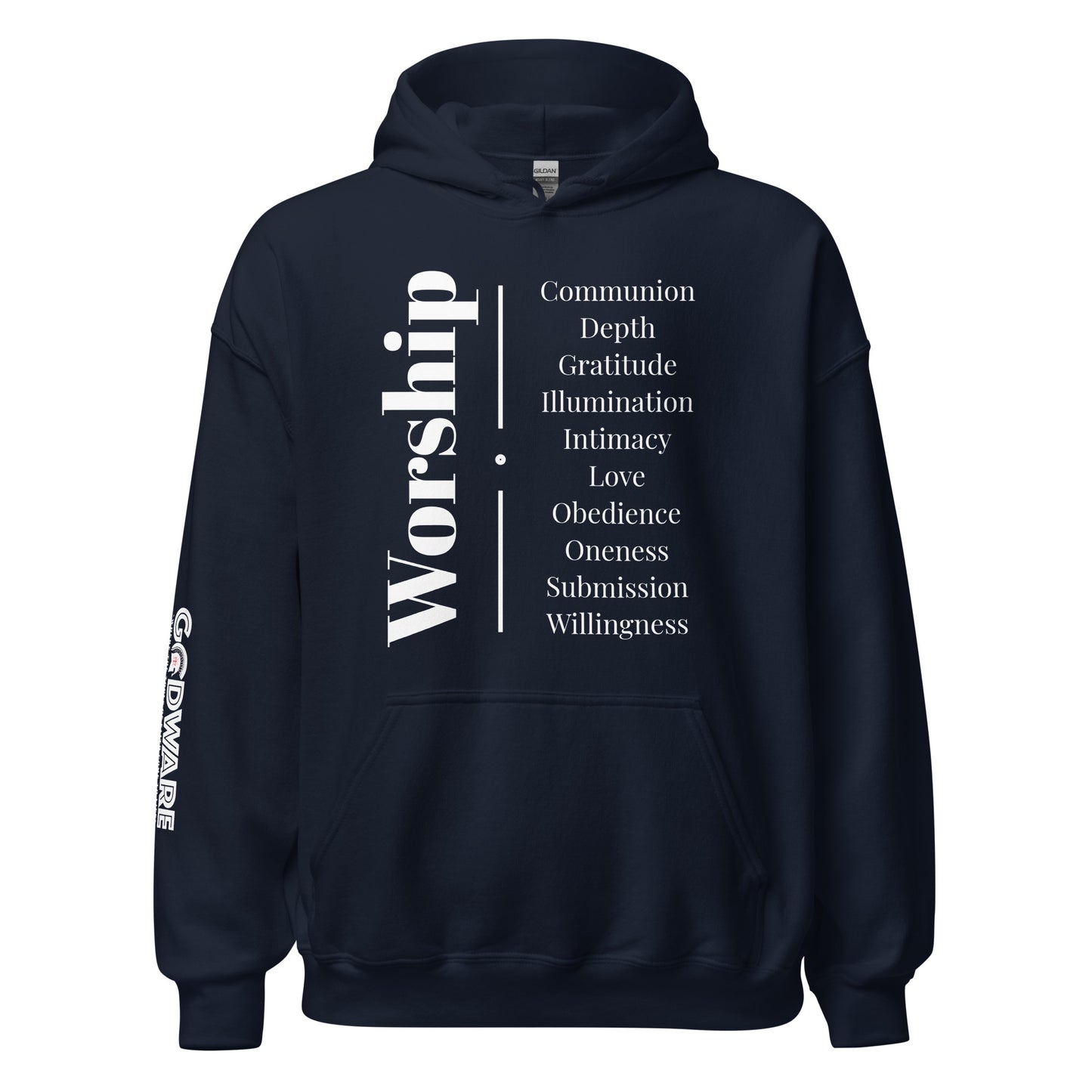 Worship cotton hoodie - White Print