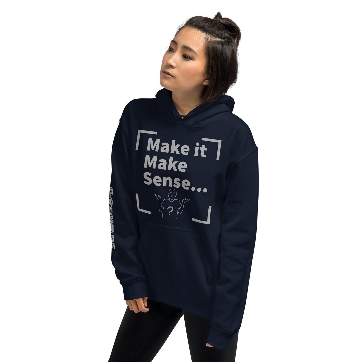 Make Sense Unisex Hoodie - Grey print