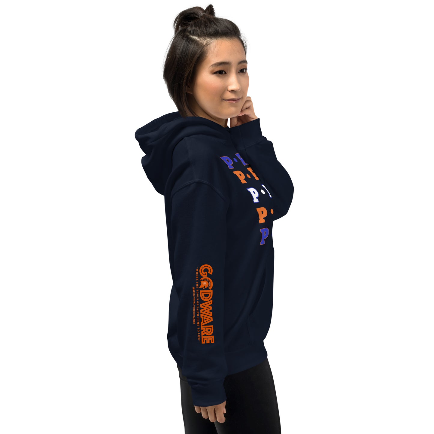 Pray Unisex Hoodie - Multi Blue, orange, white