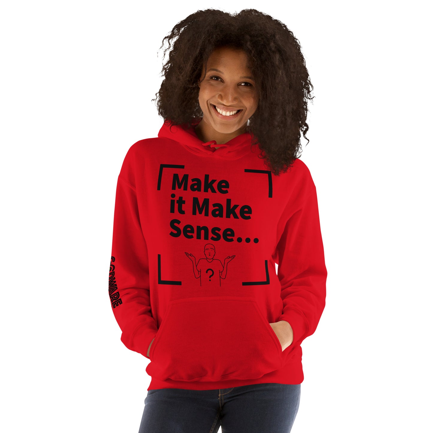 Make Sense Unisex Hoodie - Black print