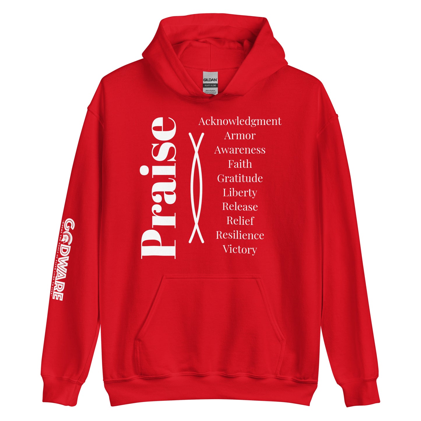 Praise Cotton Hoodie - White Print