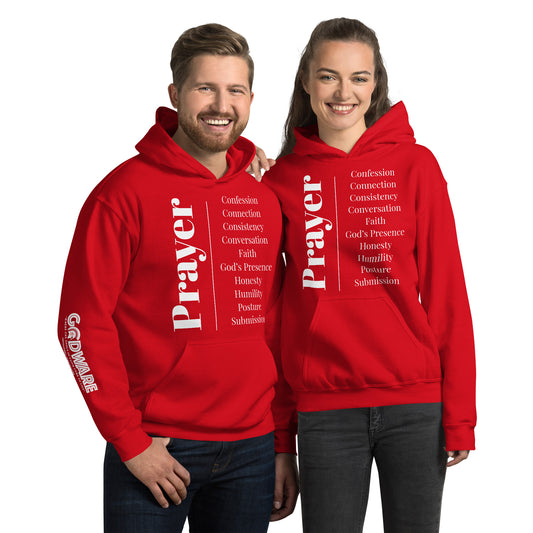 Prayer cotton hoodie - White Print