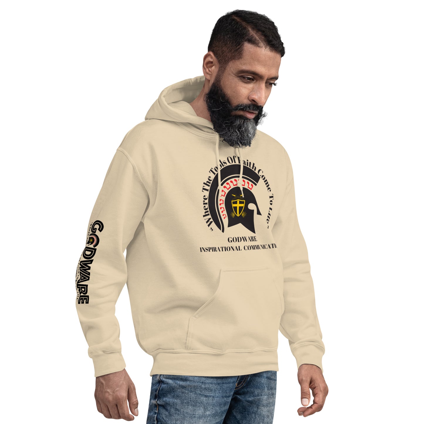 Godware Helmet Logo Unisex hoodie - Black Print