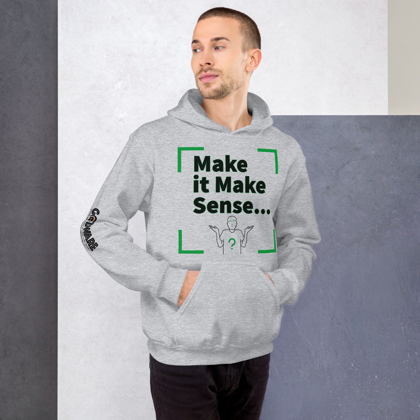 Make Sense Unisex Hoodie - Green Multi