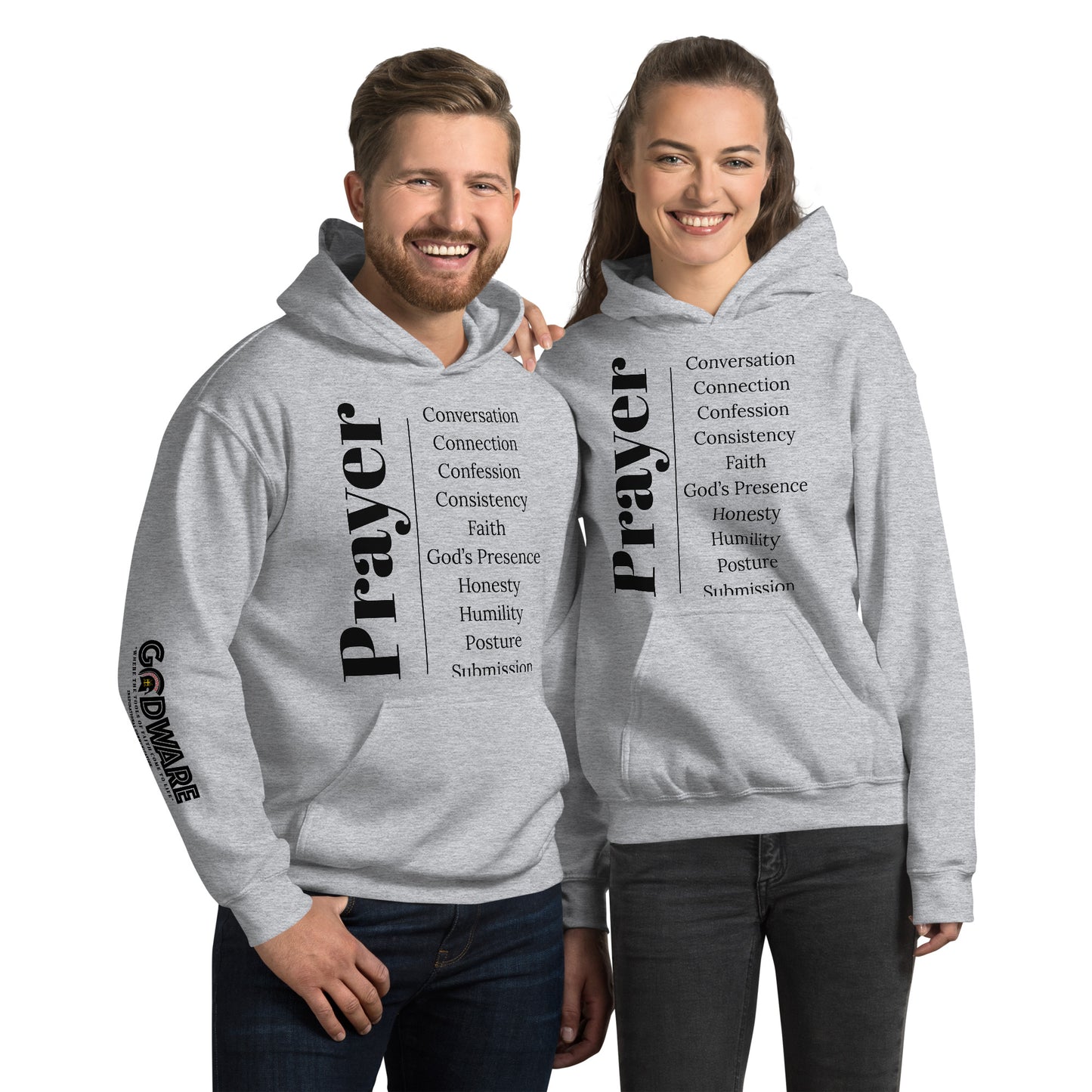 Prayer cotton hoodie - Black Print