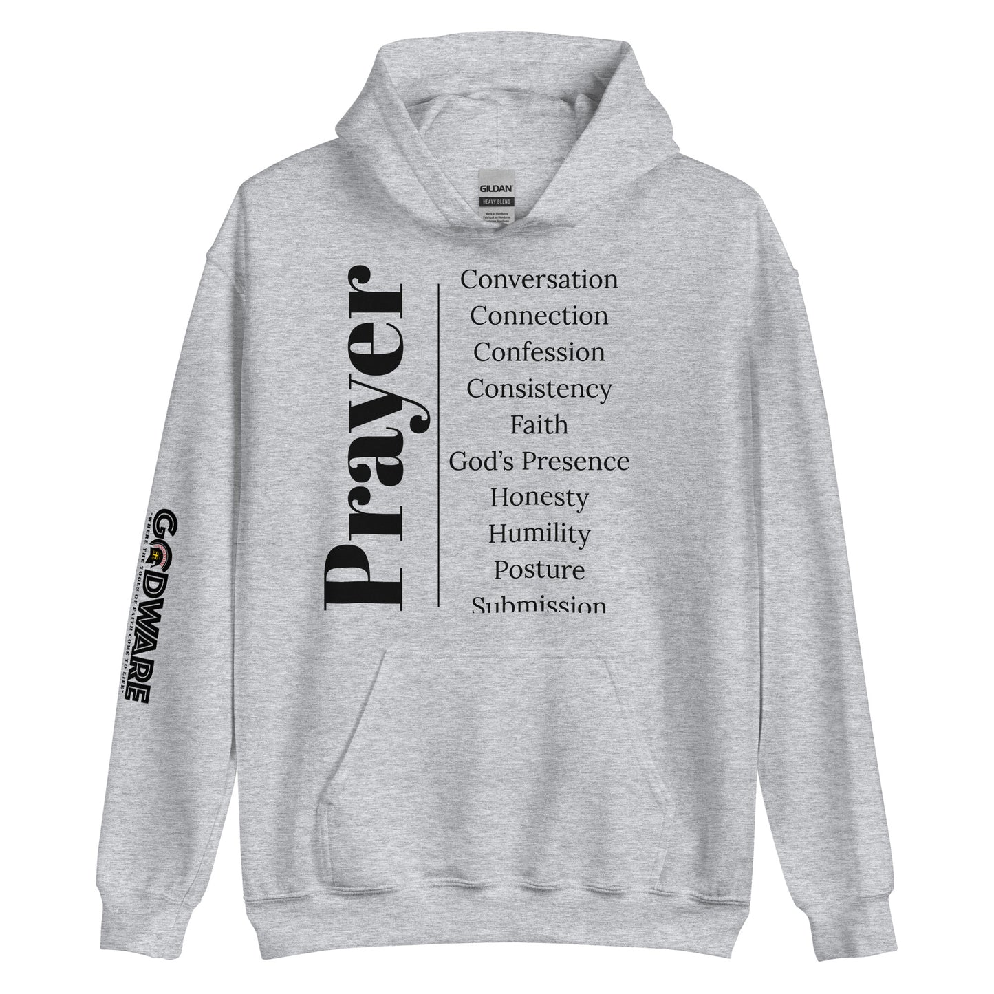 Prayer cotton hoodie - Black Print