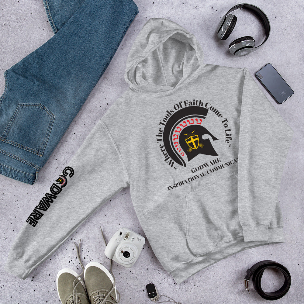 Godware Helmet Logo Unisex hoodie - Black Print
