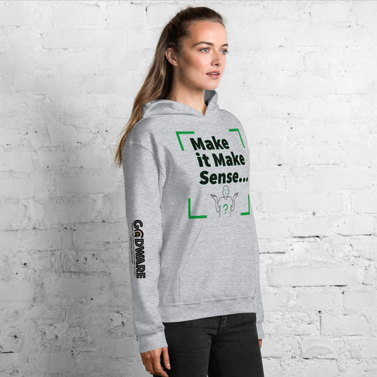 Make Sense Unisex Hoodie - Green Multi