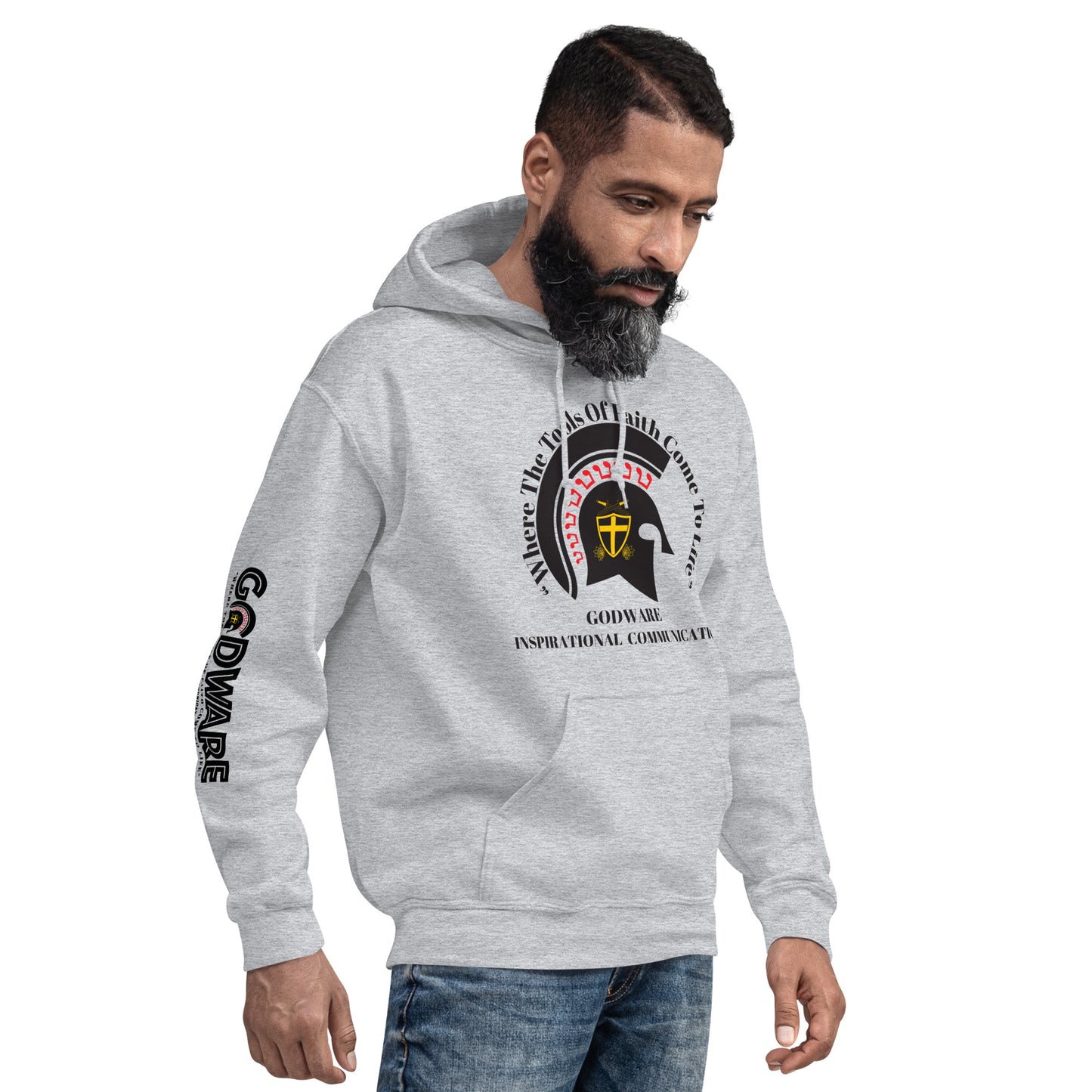 Godware Helmet Logo Unisex hoodie - Black Print