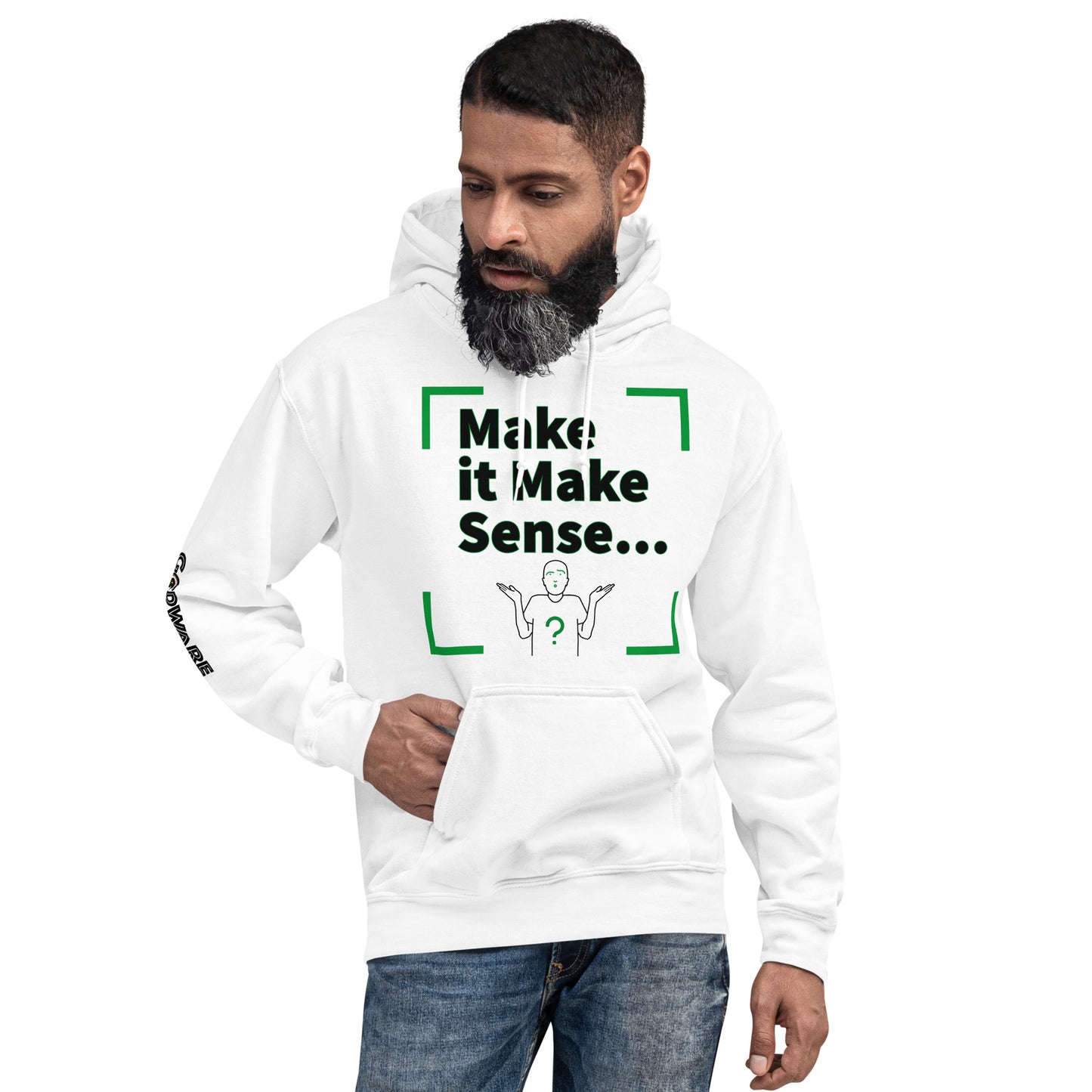 Make Sense Unisex Hoodie - Green Multi