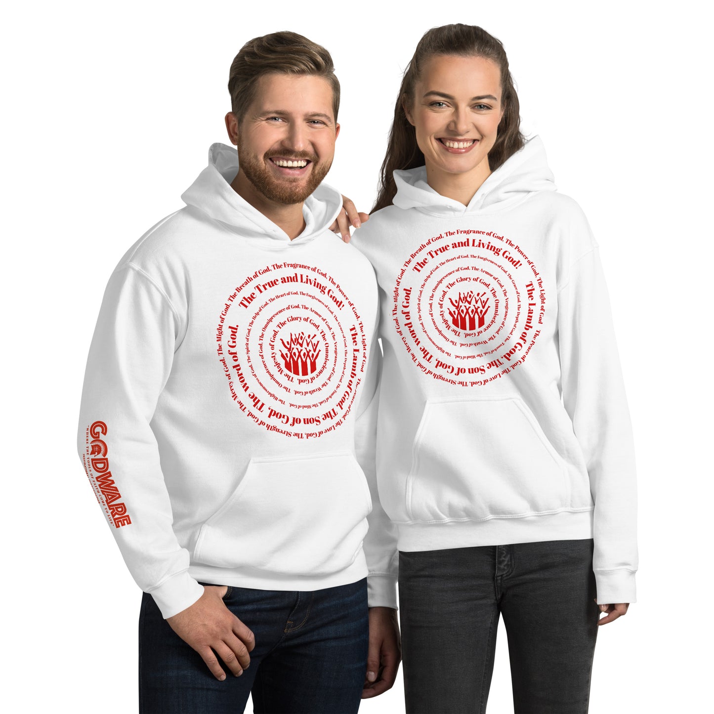 Attributes of God Unisex Hoodie - Red Print