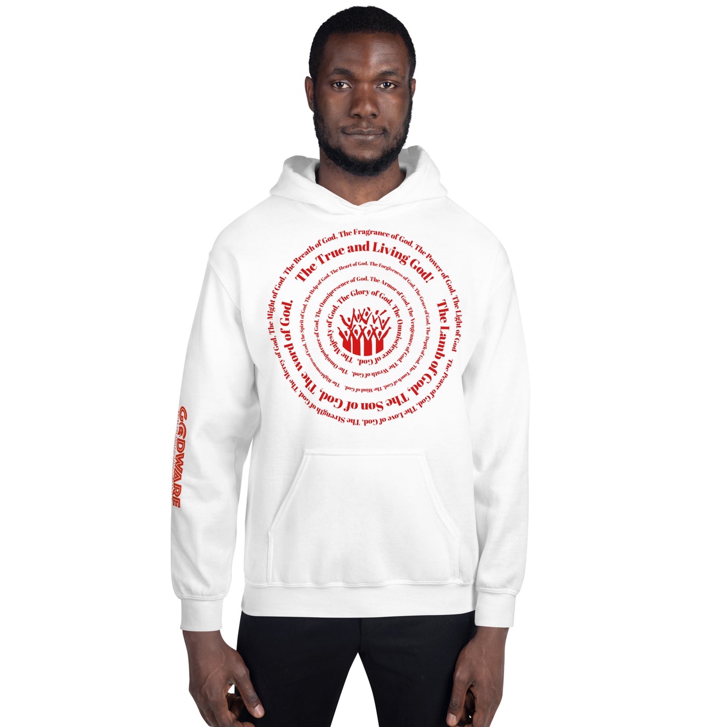 Attributes of God Unisex Hoodie - Red Print