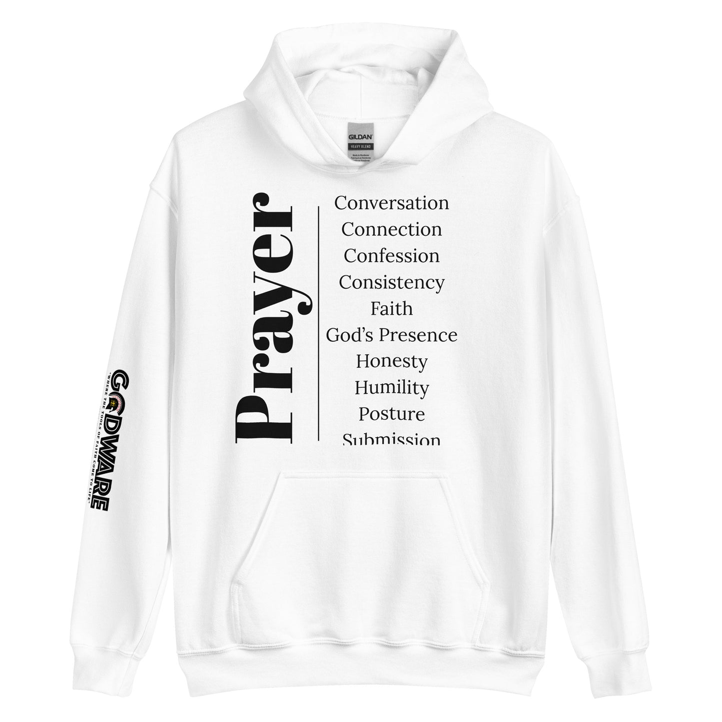 Prayer cotton hoodie - Black Print