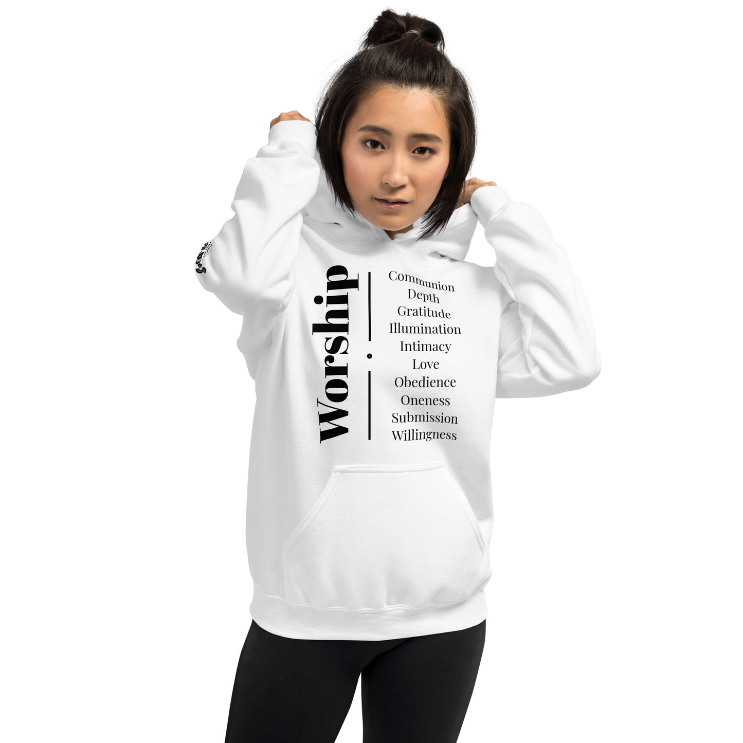 Worship Cotton hoodie - Black print