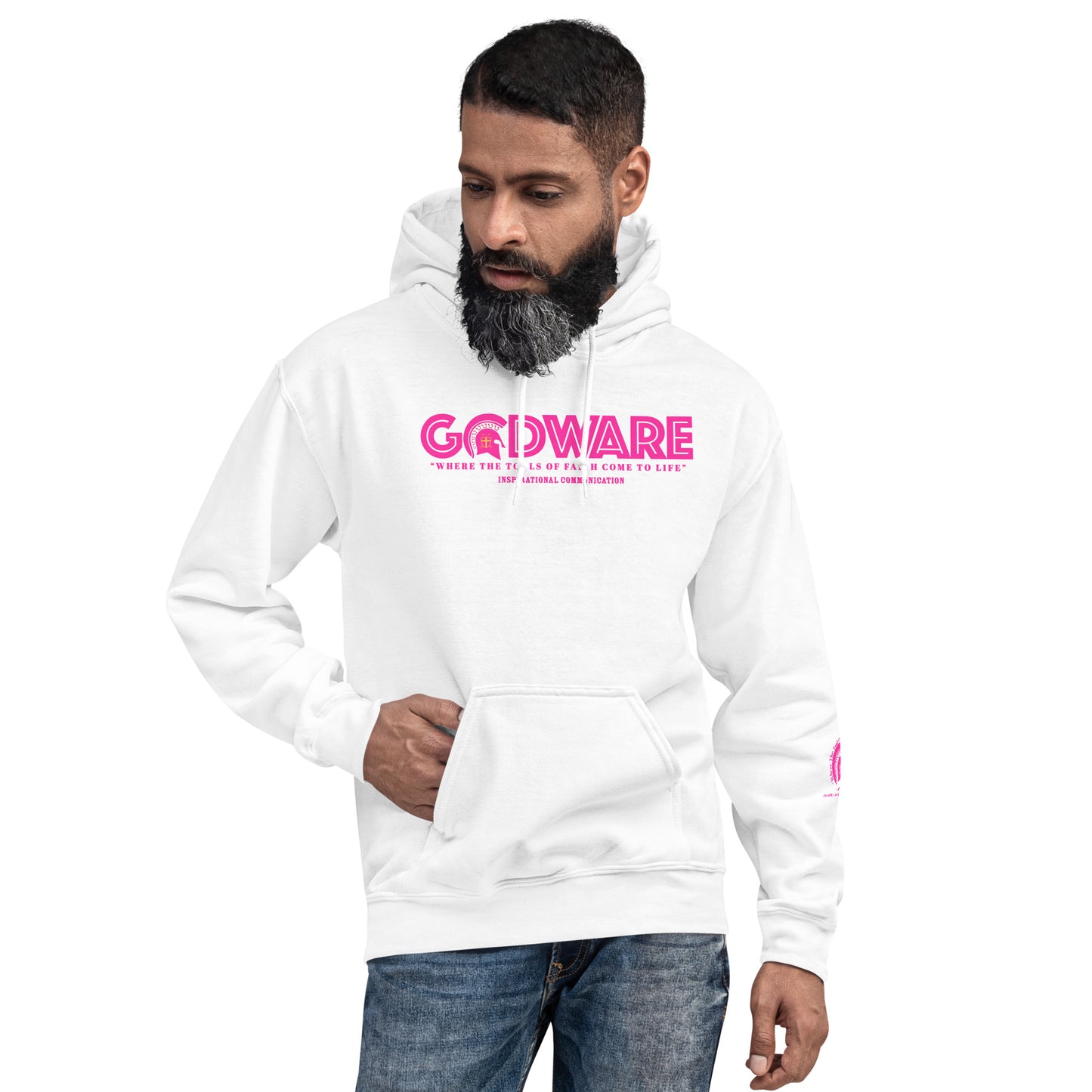 Godware Logo Unisex Hoodie - Pink print