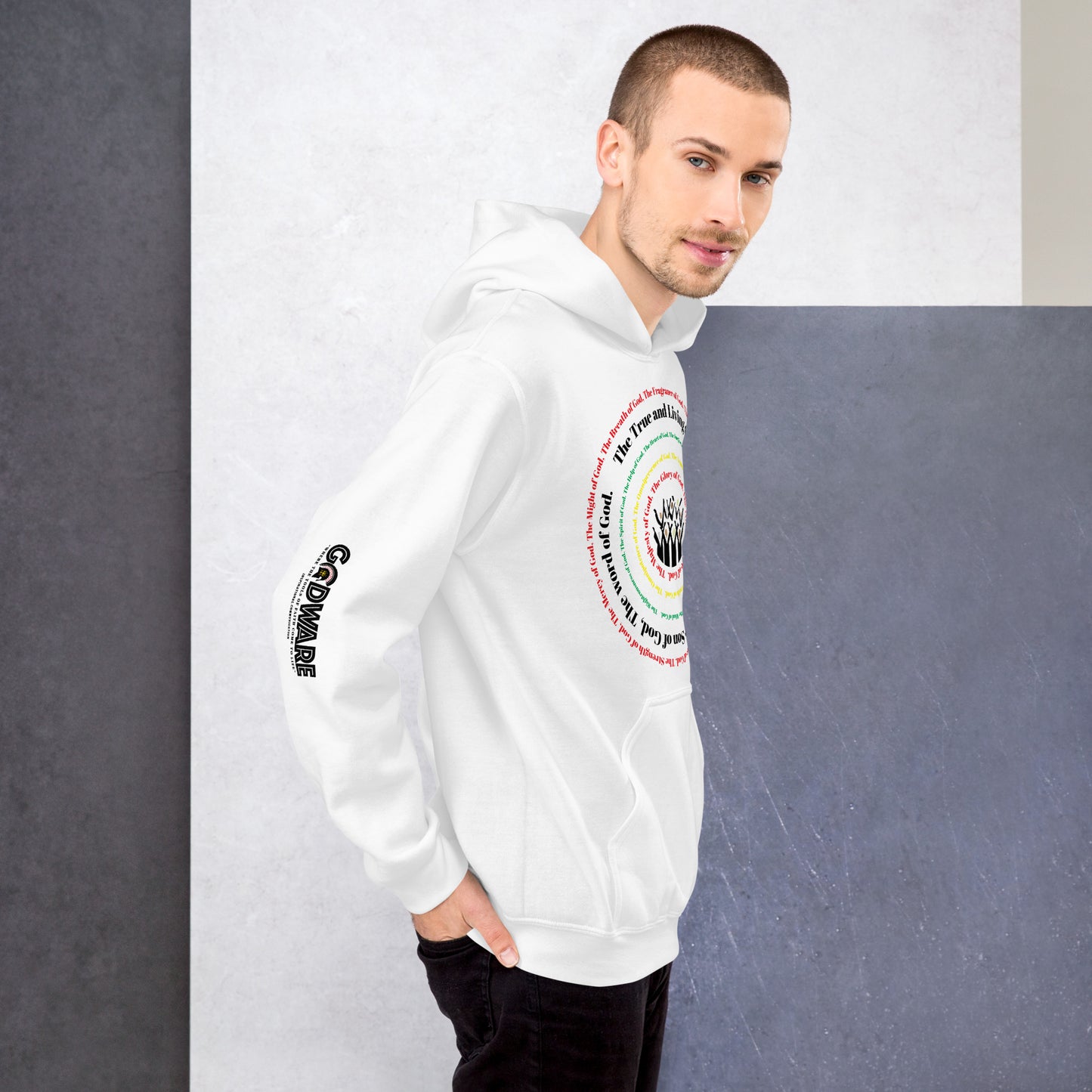 Attributes of God Unisex Hoodie - Multi color spiral