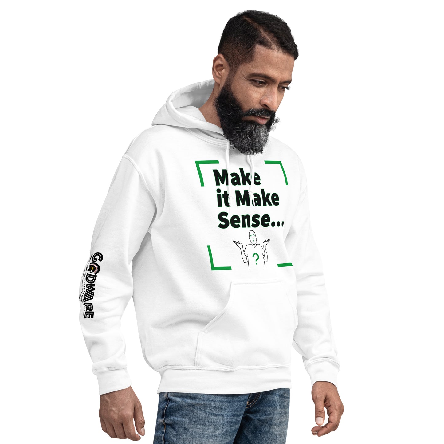 Make Sense Unisex Hoodie - Green Multi