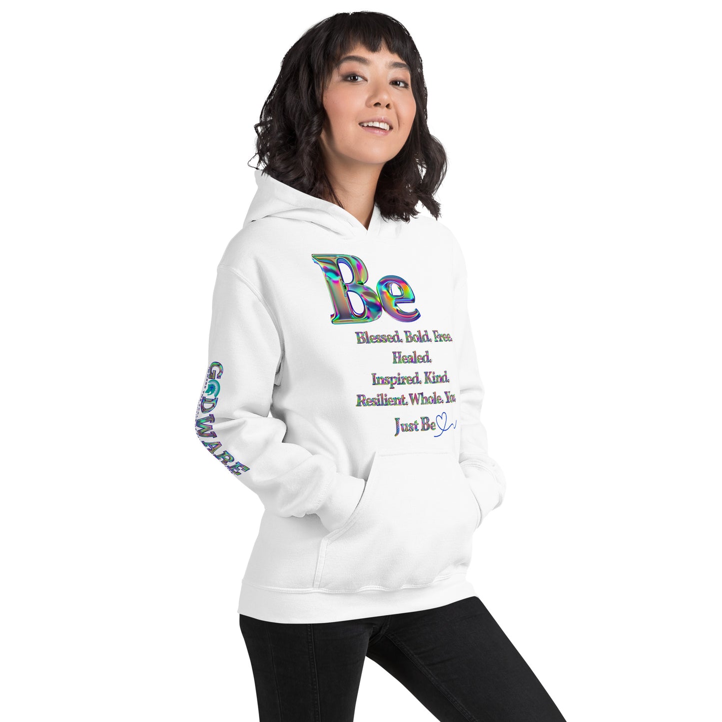 Be Inspired Unisex Hoodie - Iridescent matte print