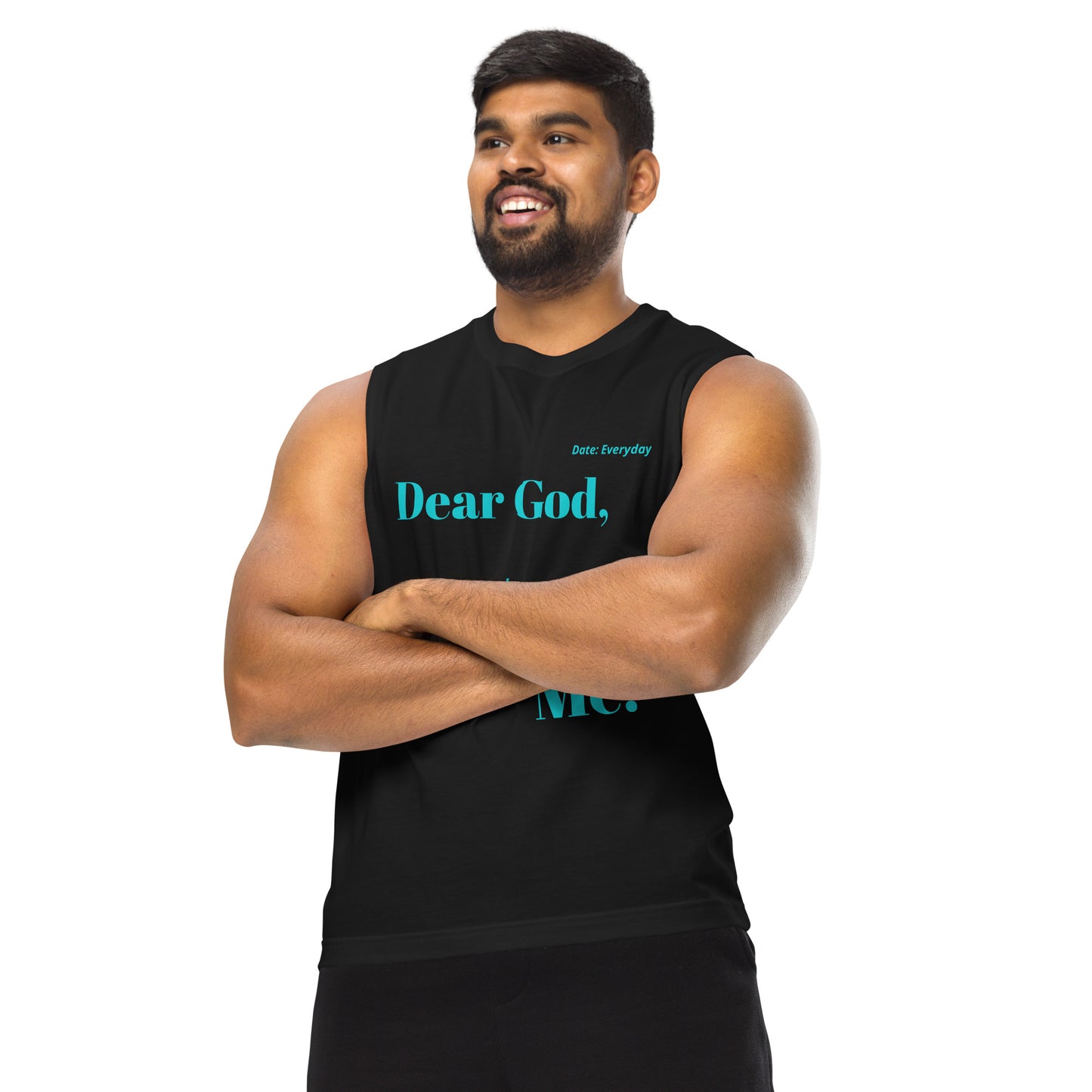 Dear God Unisex Sleeveless Shirt -Trq print