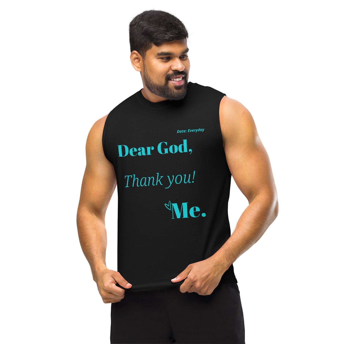 Dear God Unisex Sleeveless Shirt -Trq print