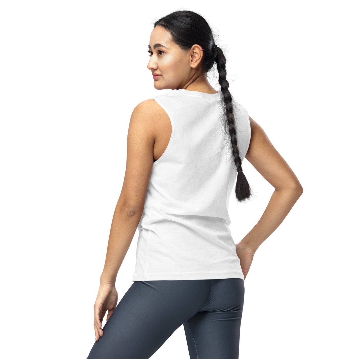 Dear God Unisex Sleeveless Shirt - White/Black