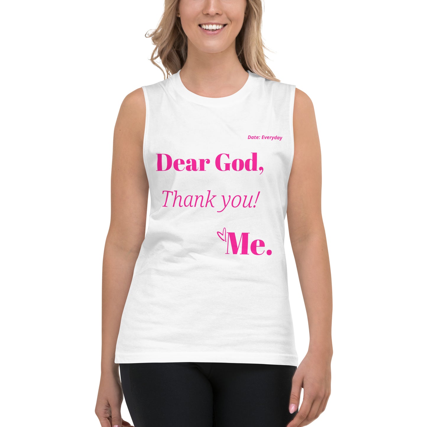 Dear God Unisex Sleeveless Shirt - Pink
