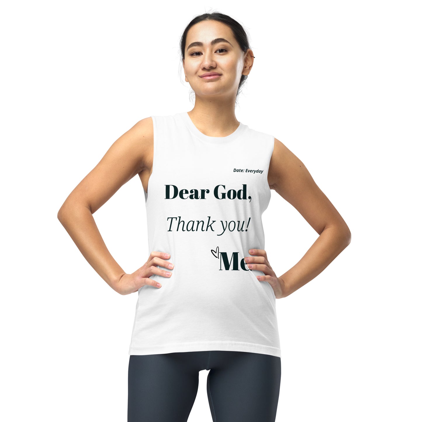 Dear God Unisex Sleeveless Shirt - White/Black