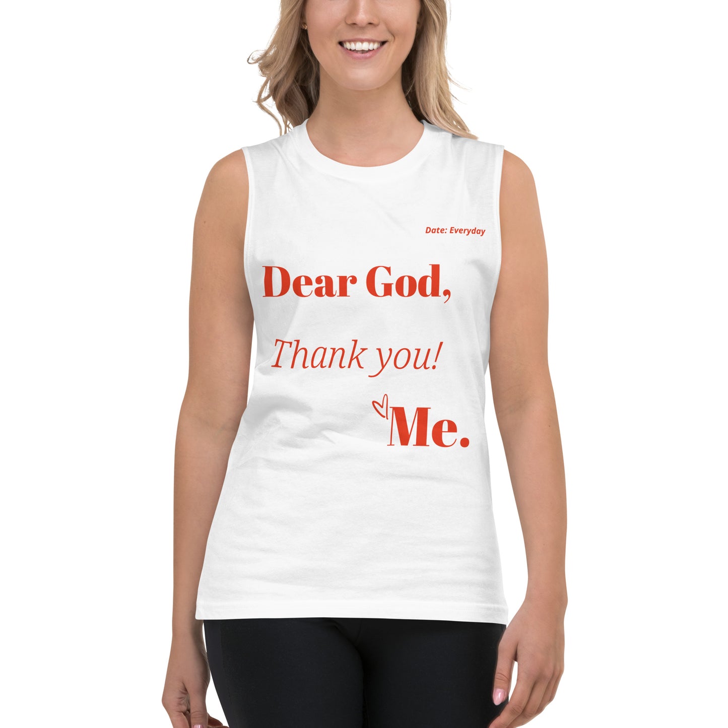 Dear God Unisex Sleeveless Shirt - Black/Red