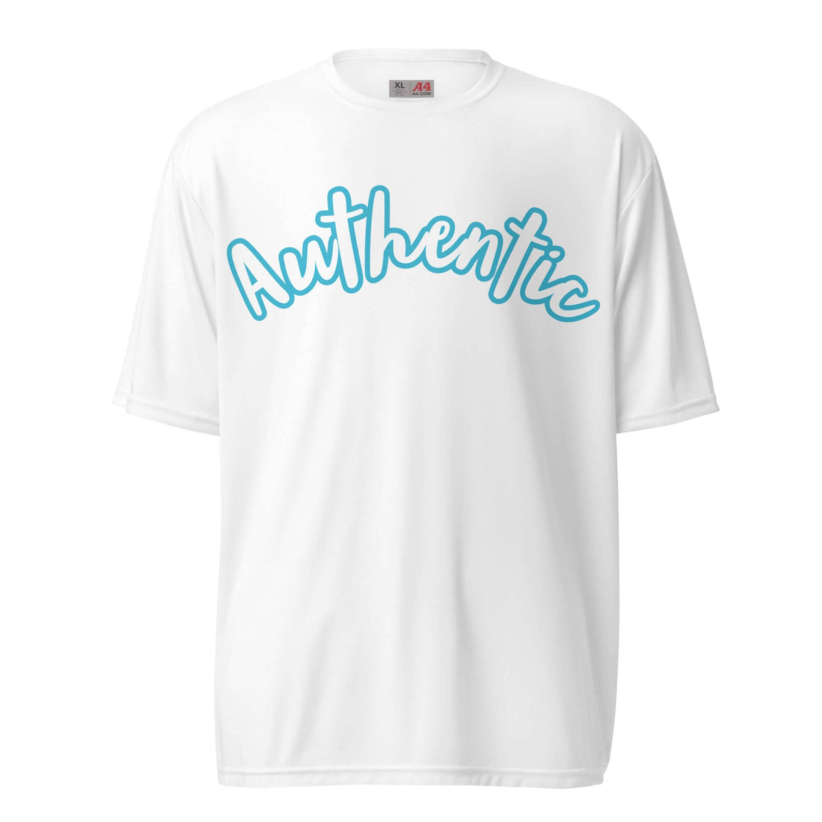 Christian Authentic Dry-Fit T-Shirt – Turquoise & White Print