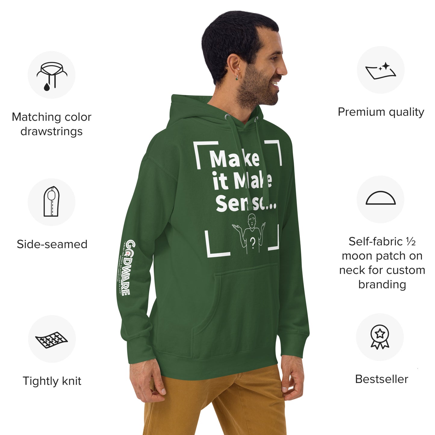 Make Sense Premium Cotton Hoodie-Soft colors