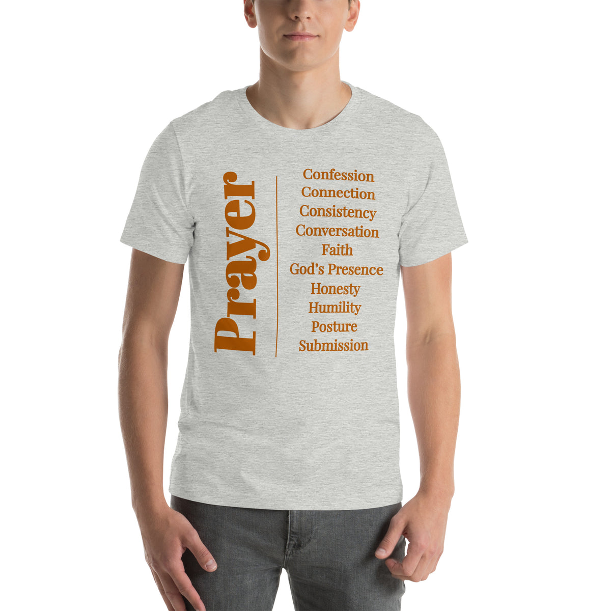 Prayer Unisex Cotton T-Shirt – Black, Athletic Heather & White | Christian Tee | GodWare