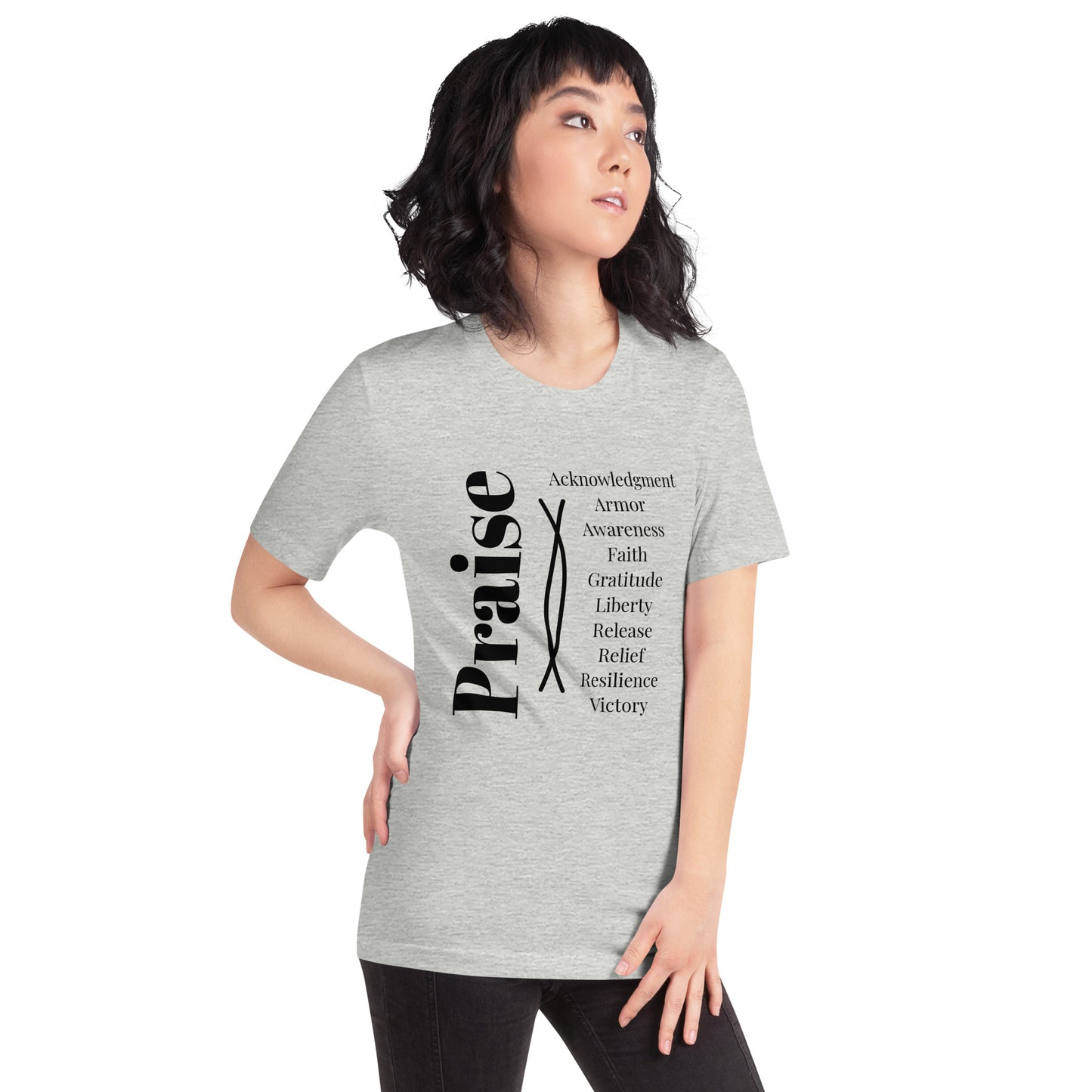 Praise Unisex cotton t-shirt - Black Print