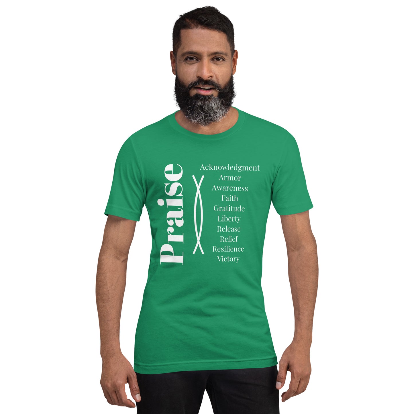 Praise - Inspirational Unisex cotton t-shirt - White Print