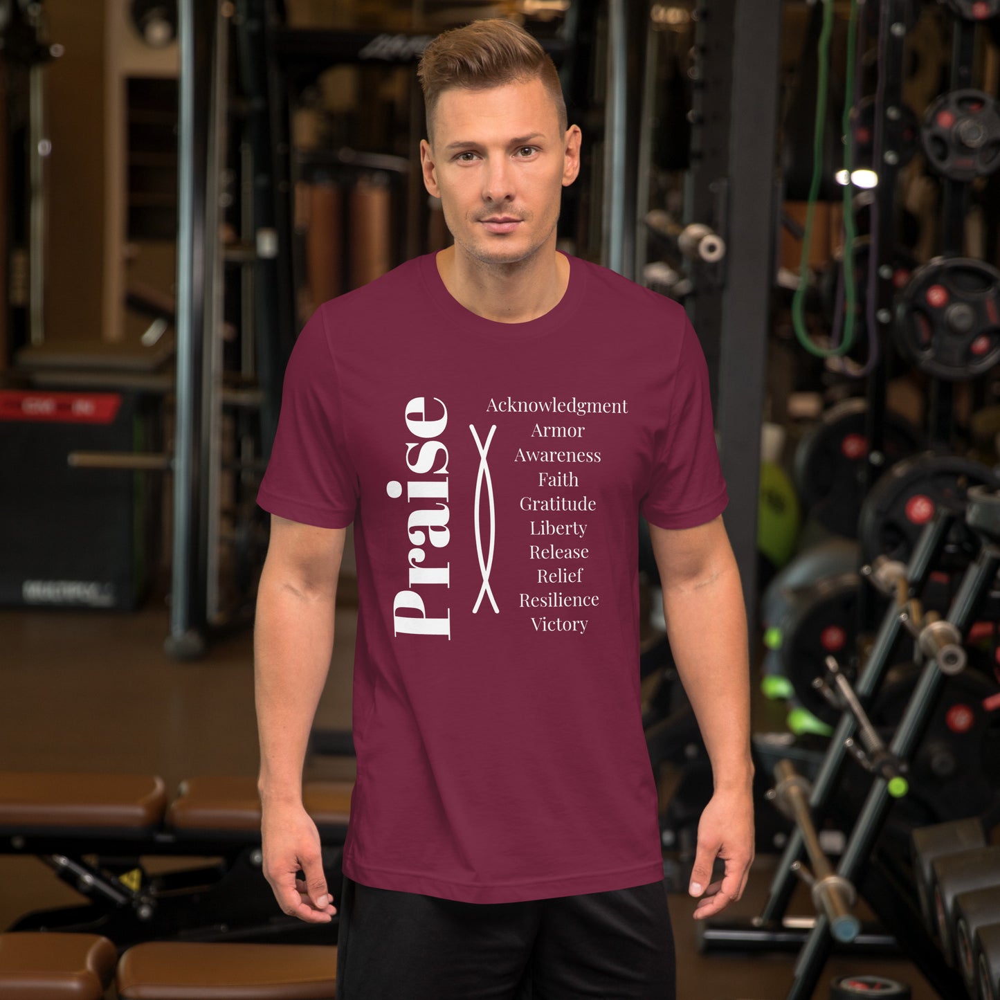 Praise - Inspirational Unisex cotton t-shirt - White Print