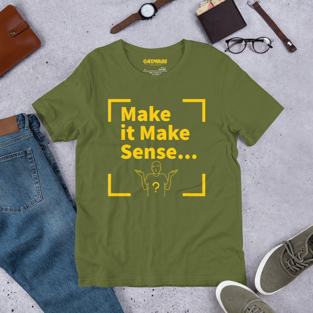 Make Sense Unisex t-shirt (Yellow print)