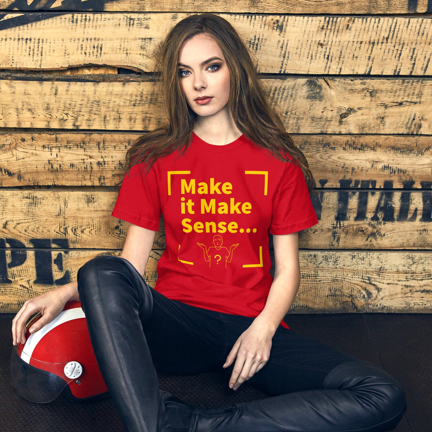 Make Sense Unisex t-shirt (Yellow print)